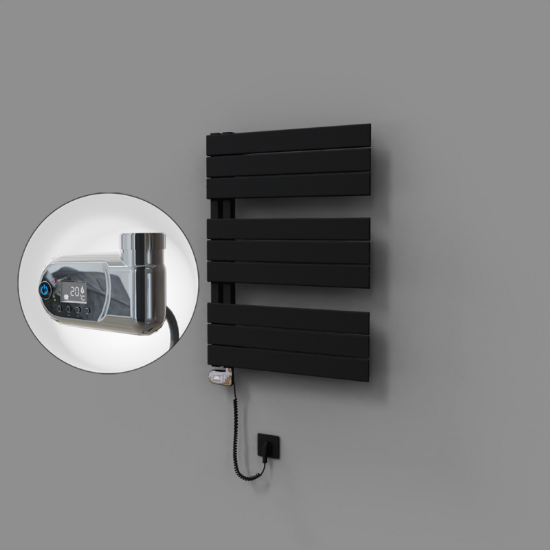 Sirius Dekoratif Elektrikli Havlupan 600x800 Siyah (Thesis Termostat) 600W - 1SIR06000800B3TE2060