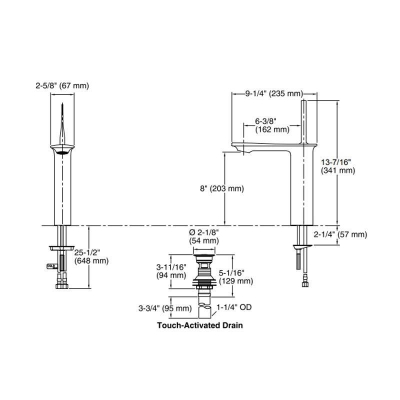 Kohler Lavabo Bataryası Çanak Stance - Parlak Krom - Thumbnail 10KOH14761-4-CP