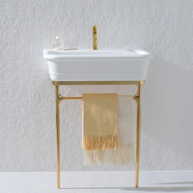 Systempool Lavabo Epoque Solid Surface Altın Rengi Ayak - 10SYS100010002-TAKIM