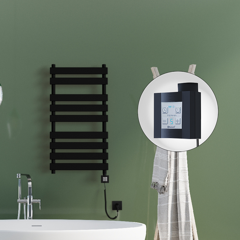 TAHITI Elektrikli Havlupan 500x1300 Siyah Mat (KTX4 Termostat) 1000W Spiral Kablolu - 1TAH05001300B3MEC100-K