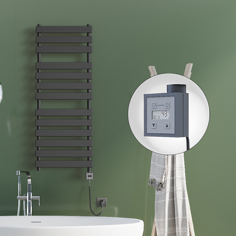 TAHITI Elektrikli Havlupan 500x950 Antrasit Texture (KTX3 Termostat) 600W Spiral Kablolu - 1TAH05000950B2TE7060-K