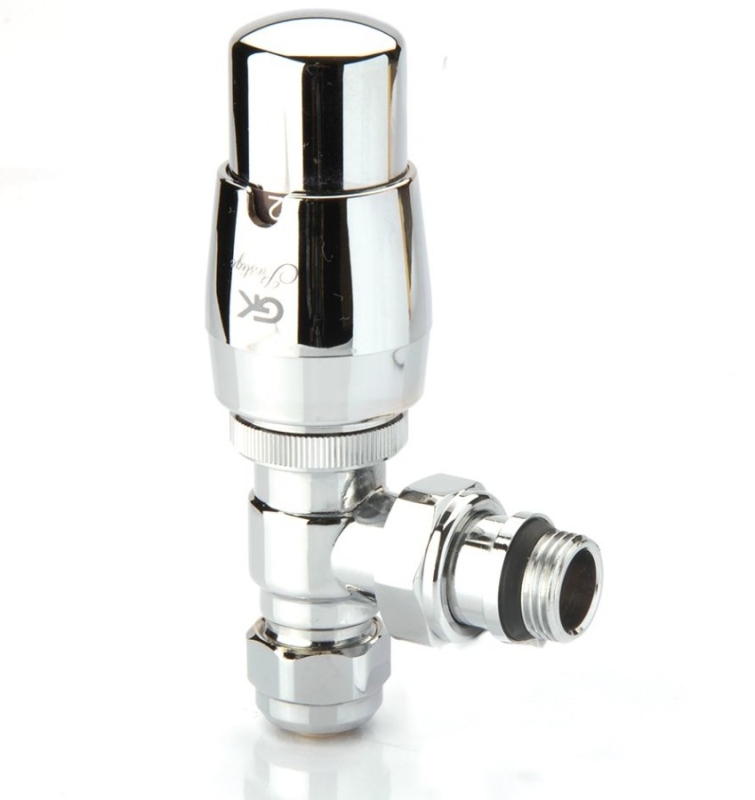 Termostatik Radyatör Vanası 1/2'' Krom Köşe (16*2mm Boru Bağl.Rakorlu) - 5GUNTKSPX16K1P
