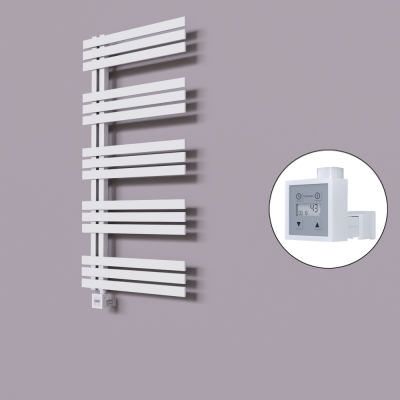 Radiva - Thames Dekoratif Elektrikli Havlupan 500x1200 Beyaz (KTX3 Termostat) 600W