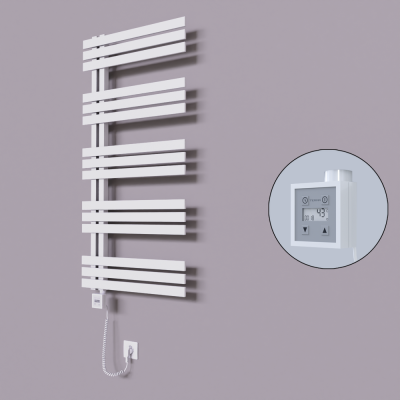 Radiva - Thames Dekoratif Elektrikli Havlupan 500x1200 Beyaz (KTX3 Termostat) 600W Spiral Kablolu (1)