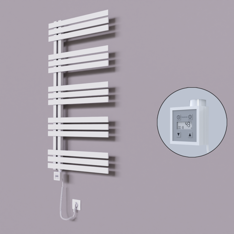 Thames Dekoratif Elektrikli Havlupan 500x1200 Beyaz (KTX3 Termostat) 600W Spiral Kablolu - 1THA05001200B1TE7060-K