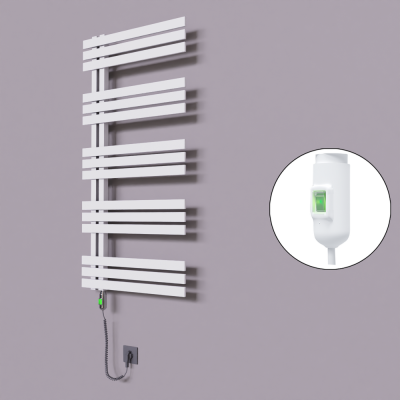 Radiva - Thames Dekoratif Elektrikli Havlupan 500x1200 Beyaz (On/Off Düğmeli) 600W