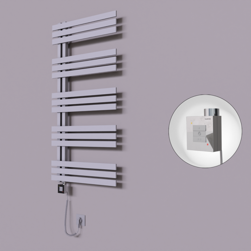 Thames Dekoratif Elektrikli Havlupan 500x1200 Gri (KTX1 Termostat) 600W Spiral Kablolu - 1THA05001200B4TEB060-K