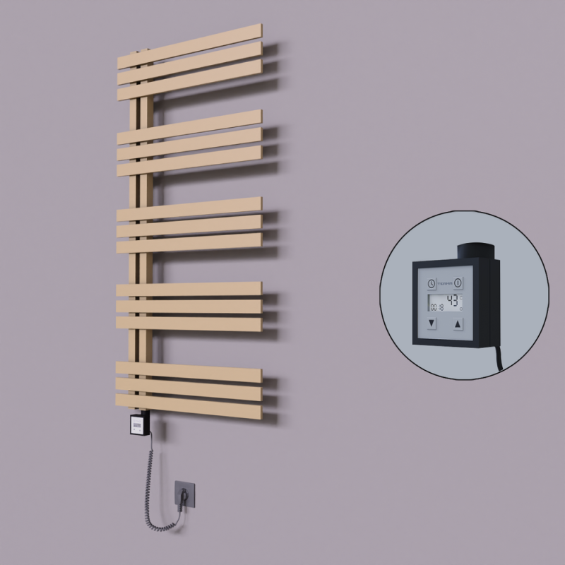 Thames Dekoratif Elektrikli Havlupan 500x1200 Kapuçino (KTX3 Termostat) 600W Spiral Kablolu - 1THA05001200BKTE7060-K