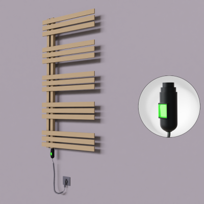 Radiva - Thames Dekoratif Elektrikli Havlupan 500x1200 Kapuçino (On/Off Düğmeli) 600W