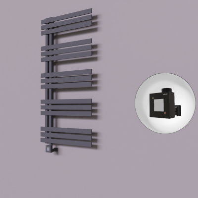 Radiva - Thames Dekoratif Elektrikli Havlupan 500x1200 Koyu Antrasit (KTX1 Termostat) 600W