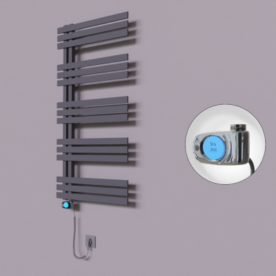 Radiva - Thames Dekoratif Elektrikli Havlupan 500x1200 Koyu Antrasit (Musa Termostat) 600W (1)