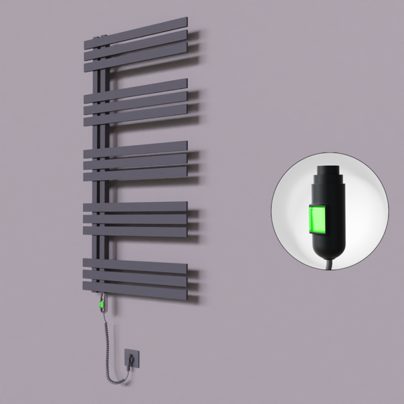 Thames Dekoratif Elektrikli Havlupan 500x1200 Koyu Antrasit (On/Off Düğmeli) 600W - 1THA05001200B6TE1060