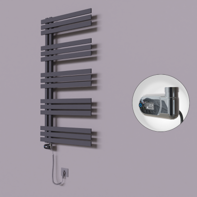 Radiva - Thames Dekoratif Elektrikli Havlupan 500x1200 Koyu Antrasit (Thesis Termostat) 600W