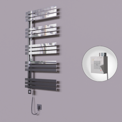 Radiva - Thames Dekoratif Elektrikli Havlupan 500x1200 Krom (KTX1 Termostat) 300W Spiral Kablolu