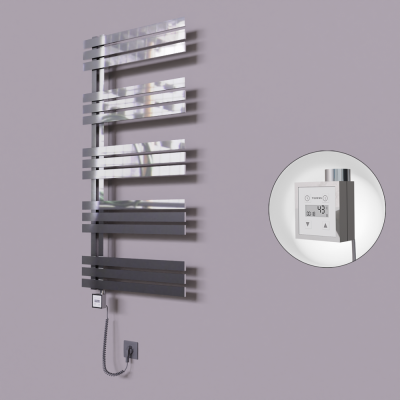 Radiva - Thames Dekoratif Elektrikli Havlupan 500x1200 Krom (KTX3 Termostat) 300W Spiral Kablolu