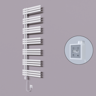 Radiva - Thames Dekoratif Elektrikli Havlupan 500x1800 Beyaz (KTX3 Termostat) 1000W Spiral Kablolu