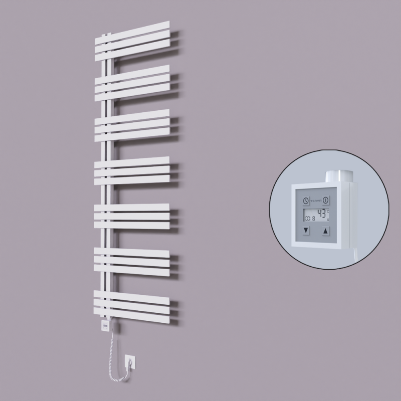 Thames Dekoratif Elektrikli Havlupan 500x1800 Beyaz (KTX3 Termostat) 1000W Spiral Kablolu - 1THA05001800B1TE7100-K