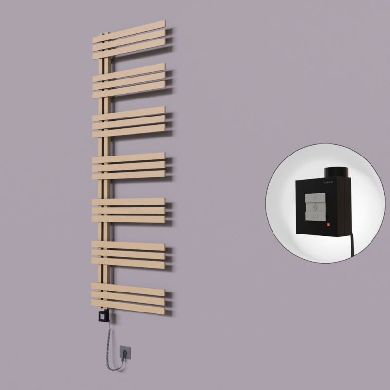 Thames Dekoratif Elektrikli Havlupan 500x1800 Kapuçino (KTX1 Termostat) 1000W Spiral Kablolu - 1THA05001800BKTEB100-K