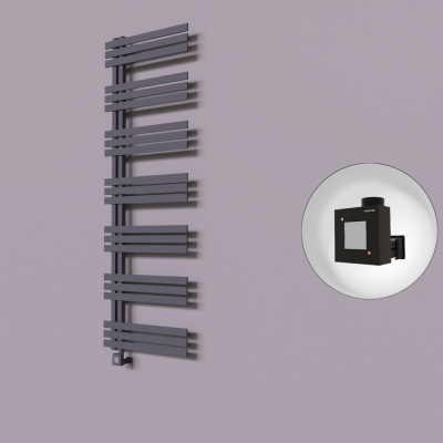 Radiva - Thames Dekoratif Elektrikli Havlupan 500x1800 Koyu Antrasit (KTX1 Termostat) 1000W
