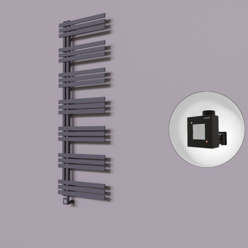 Thames Dekoratif Elektrikli Havlupan 500x1800 Koyu Antrasit (KTX1 Termostat) 1000W - 1THA05001800B6TEB100
