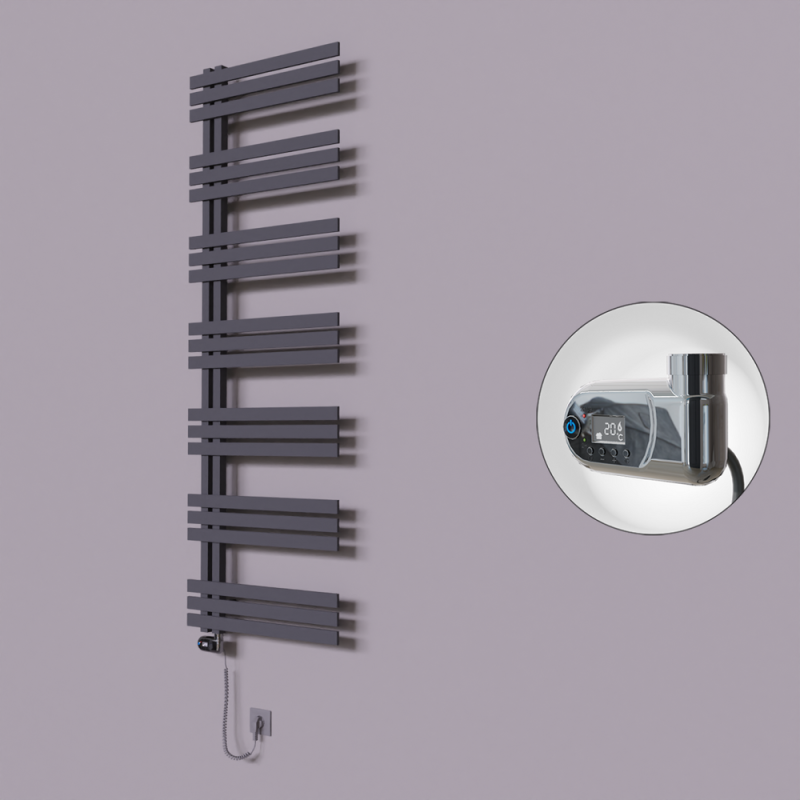 Thames Dekoratif Elektrikli Havlupan 500x1800 Koyu Antrasit (Thesis Termostat) 900W - 1THA05001800B6TE2090