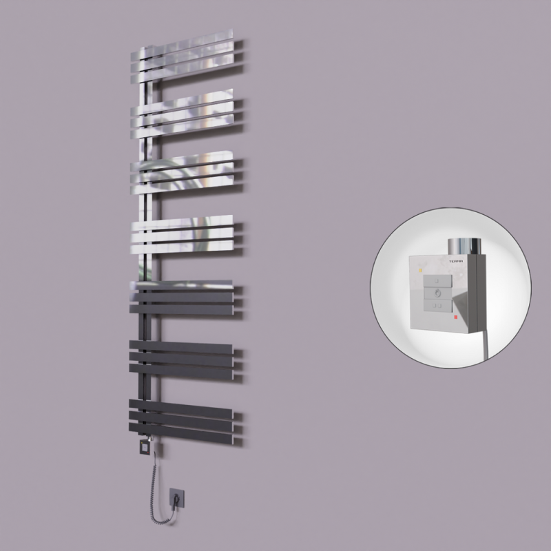 Thames Dekoratif Elektrikli Havlupan 500x1800 Krom (KTX1 Termostat) 600W Spiral Kablolu - 1THA05001800K1PEB060-K