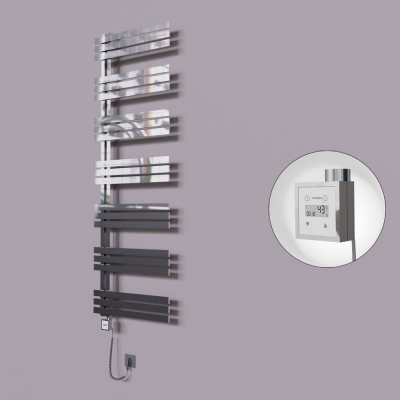 Radiva - Thames Dekoratif Elektrikli Havlupan 500x1800 Krom (KTX3 Termostat) 600W Spiral Kablolu (1)