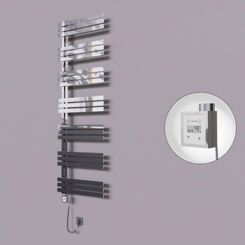 Thames Dekoratif Elektrikli Havlupan 500x1800 Krom (KTX3 Termostat) 600W Spiral Kablolu - 1THA05001800K1PE7060-K