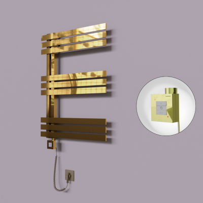 Radiva - Thames Dekoratif Elektrikli Havlupan 500x800 Altın (KTX1 Termostat) 200W Spiral Kablolu (1)