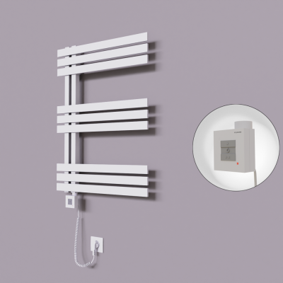 Radiva - Thames Dekoratif Elektrikli Havlupan 500x800 Beyaz (KTX1 Termostat) 300W Spiral Kablolu