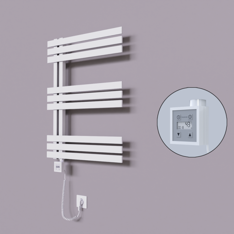 Thames Dekoratif Elektrikli Havlupan 500x800 Beyaz (KTX3 Termostat) 300W Spiral Kablolu - 1THA05000800B1TE7030-K