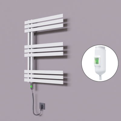 Radiva - Thames Dekoratif Elektrikli Havlupan 500x800 Beyaz (On/Off Düğmeli) 300W