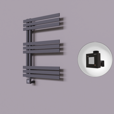 Radiva - Thames Dekoratif Elektrikli Havlupan 500x800 Koyu Antrasit (KTX1 Termostat) 300W