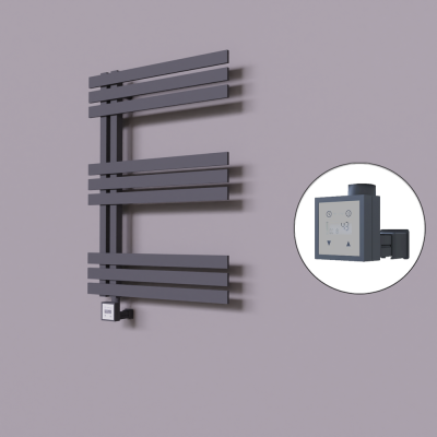 Radiva - Thames Dekoratif Elektrikli Havlupan 500x800 Koyu Antrasit (KTX3 Termostat) 300W (1)