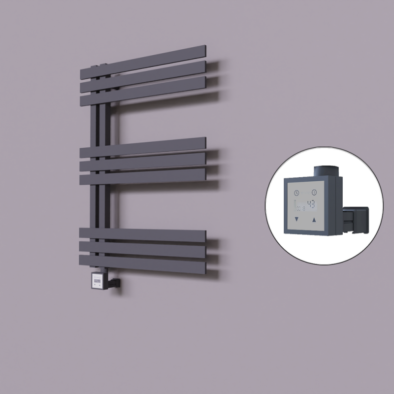 Thames Dekoratif Elektrikli Havlupan 500x800 Koyu Antrasit (KTX3 Termostat) 300W - 1THA05000800B6TE7030