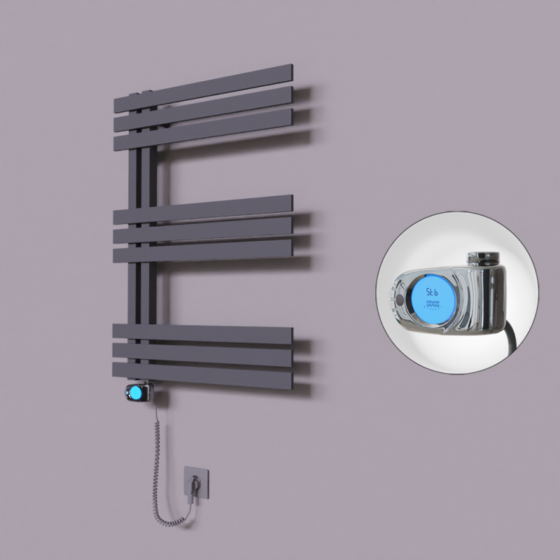 Thames Dekoratif Elektrikli Havlupan 500x800 Koyu Antrasit (Musa Termostat) 300W - 1THA05000800B6TE3030