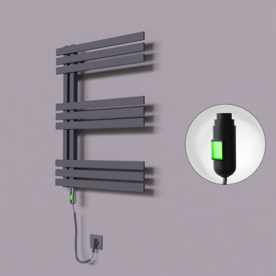 Radiva - Thames Dekoratif Elektrikli Havlupan 500x800 Koyu Antrasit (On/Off Düğmeli) 300W (1)