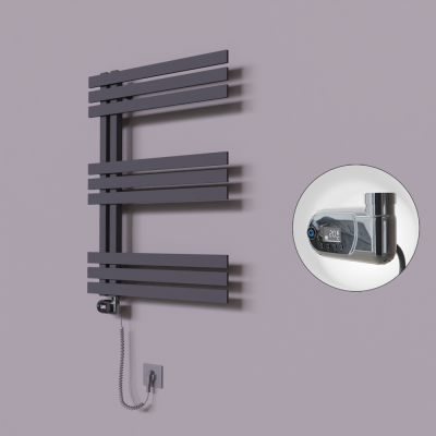 Radiva - Thames Dekoratif Elektrikli Havlupan 500x800 Koyu Antrasit (Thesis Termostat) 300W