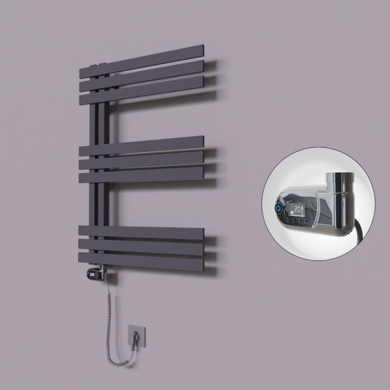 Thames Dekoratif Elektrikli Havlupan 500x800 Koyu Antrasit (Thesis Termostat) 300W - 1THA05000800B6TE2030