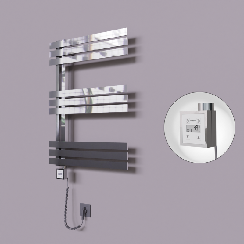 Thames Dekoratif Elektrikli Havlupan 500x800 Krom (KTX3 Termostat) 200W Spiral Kablolu - 1THA05000800K1PE7020-K