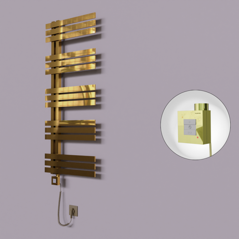 Thames Dekoratif Elektrikli Havlupan 600x1200 Altın (KTX1 Termostat) 300W Spiral Kablolu - 1THA06001200K2PEB030-K