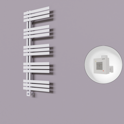 Radiva - Thames Dekoratif Elektrikli Havlupan 600x1200 Beyaz (KTX1 Termostat) 600W (1)