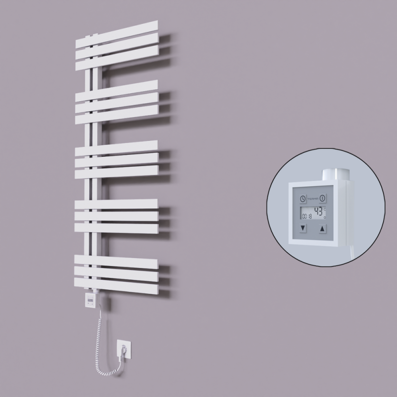 Thames Dekoratif Elektrikli Havlupan 600x1200 Beyaz (KTX3 Termostat) 600W Spiral Kablolu - 1THA06001200B1TE7060-K
