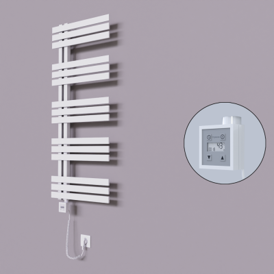 Radiva - Thames Dekoratif Elektrikli Havlupan 600x1200 Beyaz (KTX3 Termostat) 600W Spiral Kablolu