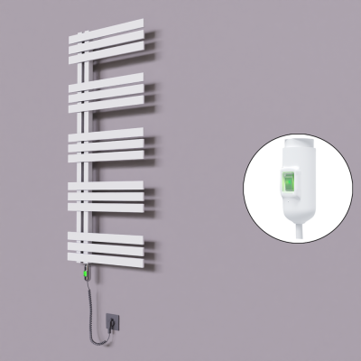 Radiva - Thames Dekoratif Elektrikli Havlupan 600x1200 Beyaz (On/Off Düğmeli) 600W