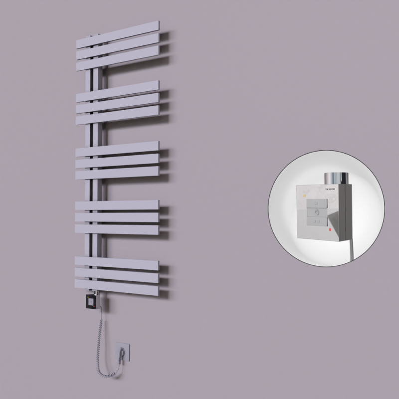 Thames Dekoratif Elektrikli Havlupan 600x1200 Gri (KTX1 Termostat) 600W Spiral Kablolu - 1THA06001200B4TEB060-K