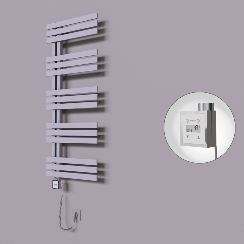 Thames Dekoratif Elektrikli Havlupan 600x1200 Gri (KTX3 Termostat) 600W Spiral Kablolu - 1THA06001200B4TE7060-K