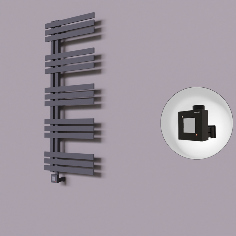 Thames Dekoratif Elektrikli Havlupan 600x1200 Koyu Antrasit (KTX1 Termostat) 600W - 1THA06001200B6TEB060
