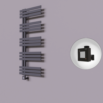 Radiva - Thames Dekoratif Elektrikli Havlupan 600x1200 Koyu Antrasit (KTX1 Termostat) 600W