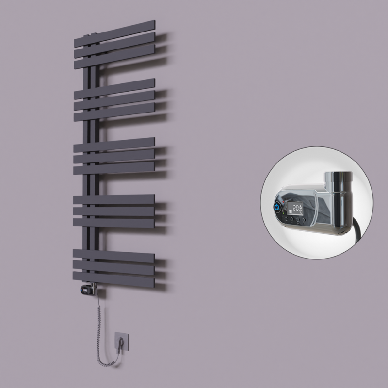 Thames Dekoratif Elektrikli Havlupan 600x1200 Koyu Antrasit (Thesis Termostat) 600W - 1THA06001200B6TE2060